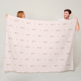 Minimale Wildblumenmuster mit Punkten Fleecedecke