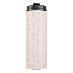 Minimale Wildblumenmuster mit Punkten, Thermosbecher