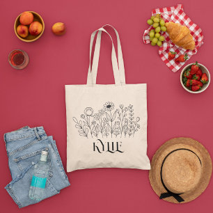 Minimale Wilf Blume , Bohemiam Minimal Tote Bag Tragetasche