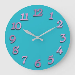 Minimale Zahl-Kobalt-Indigo-Blau-Ozean lila Große Wanduhr