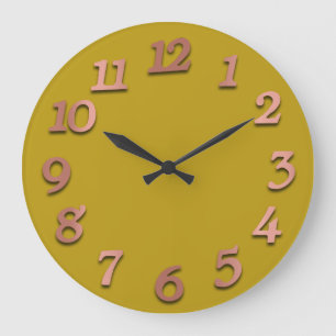 Minimale Zahl-Rosen-Goldsenf metallisches 3D Große Wanduhr