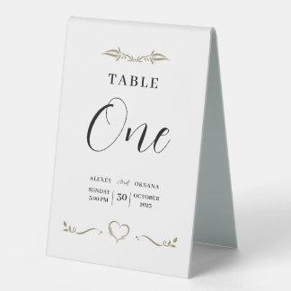 Minimale Zeichen für Hochzeitstabletten Tischaufsteller