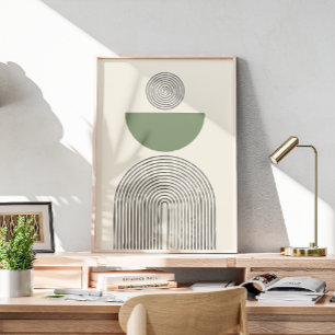 Minimale zeitgenössische Kunst mit geometrischem B Poster
