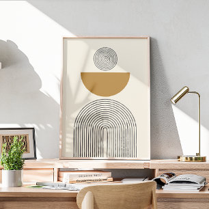 Minimale zeitgenössische Kunst mit geometrischem B Poster