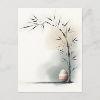 Minimale Zen-Frühlingsbambus-Osterdekoration Ankündigungspostkarte