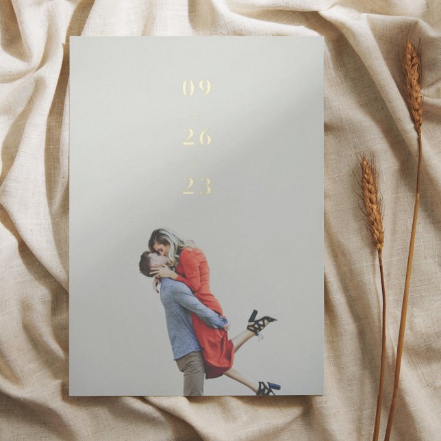 Minimale Ziffern Hochzeit speichern das Datum Folieneinladung (Von Creator hochgeladen)