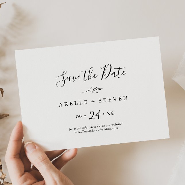 Minimaler Abstand Schwarz-weiß horizontal Save the Date (Von Creator hochgeladen)