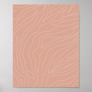 Minimaler Abstrakter Pfirsich Poster