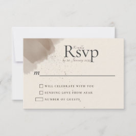 Minimaler Abstrakter Pinsel und Tinte-Hochzeitstic RSVP Karte