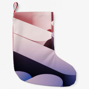 Minimaler abstrakter Spotup-Hintergrund. Blau und Kleiner Weihnachtsstrumpf