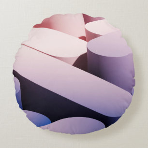 Minimaler abstrakter Spotup-Hintergrund. Blau und  Rundes Kissen
