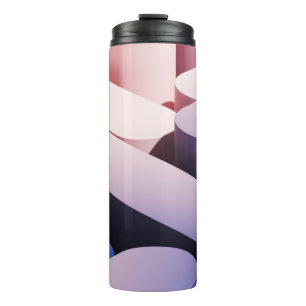 Minimaler abstrakter Spotup-Hintergrund. Blau und Thermosbecher