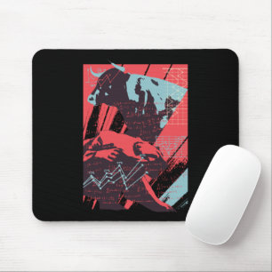 Minimaler Aktienmarkt Bull Bear Chart Mousepad