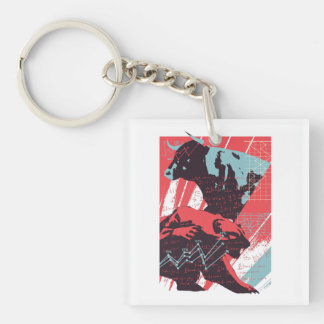 Minimaler Aktienmarkt Bull Bear Chart Schlüsselanhänger