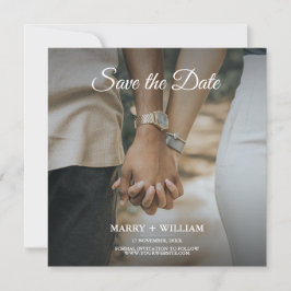 Minimaler Austausch der Save the Date flachen Foto Ankündigung