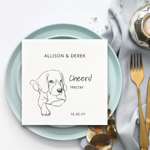 Minimaler Beagle Cheers Heart Dog Wedding Serviette