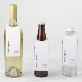 Minimaler Begrüßungstablett Flaschenanhänger