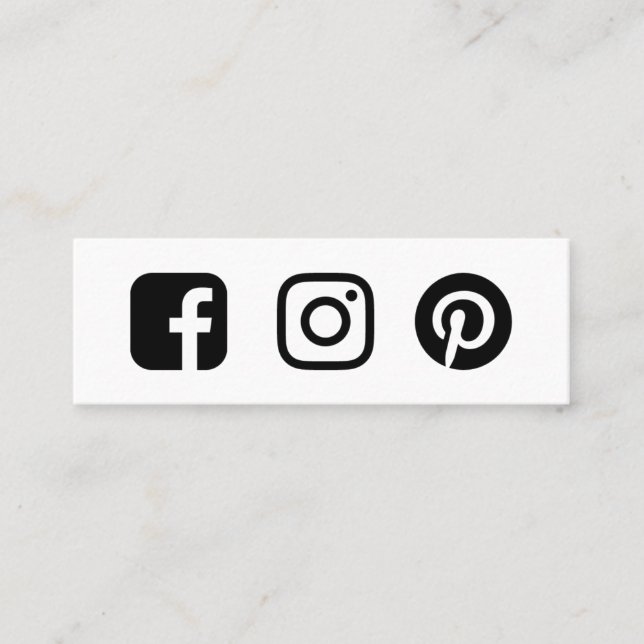 Minimaler benutzerdefinierter Facebook-Instagramm- Mini Visitenkarte (Vorderseite)