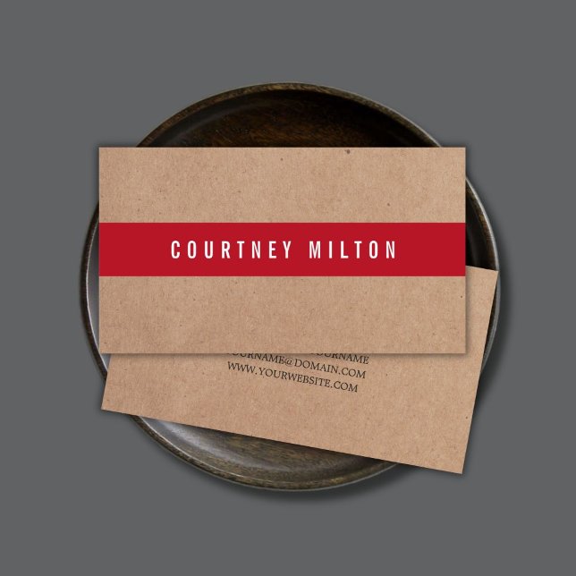 Minimaler Berater für Kraft Deep Red Stripe Visitenkarte (Von Creator hochgeladen)