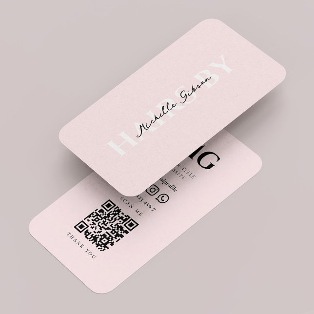 Minimaler Beruflicher Haarstiel Schönheit Rosa Visitenkarte (Minimal Professional Hair Stylist Beauty Pink Business Card
)