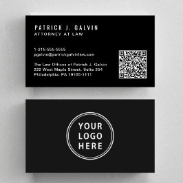 Minimaler Beruflicher QR-Code-Logo-Schwarz Visitenkarte