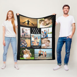 Minimaler BEST VATER EVER 9 FotoCollage Personalis Fleecedecke