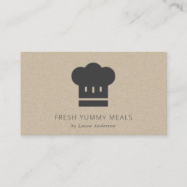 Minimaler Black Kraft Moderner Koch Hat Catering Visitenkarte