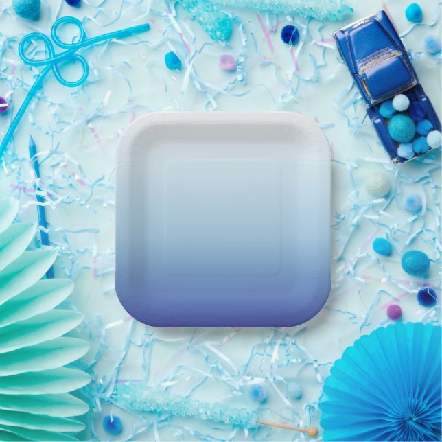 Minimaler Blauverlauf-Hintergrund Pappteller (Party)