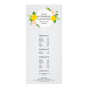 Minimaler Blumenkranz Schönheitssalon Schwarz Stir Werbekarte