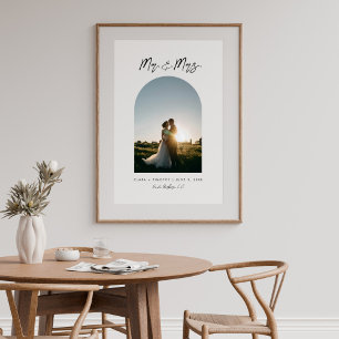 Minimaler Bogen Foto Custom Herr und Frau Poster