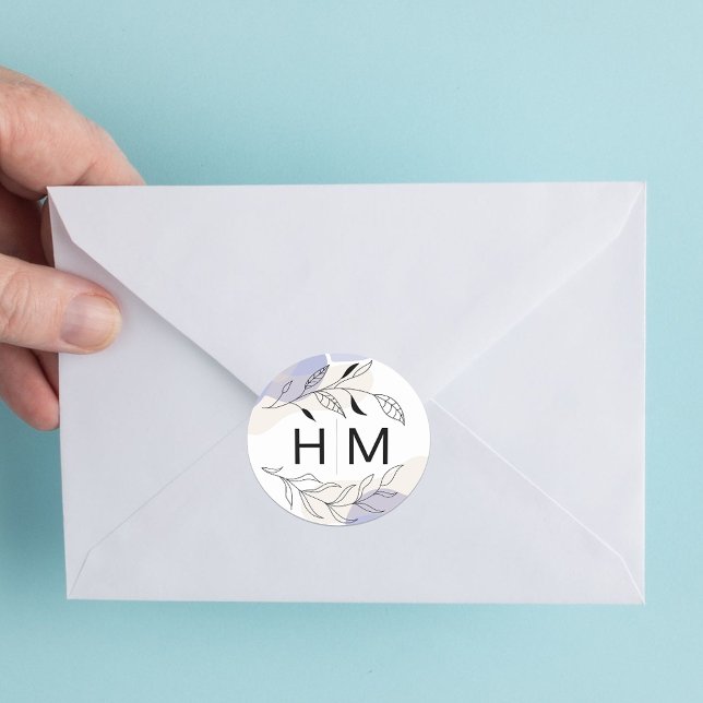 Minimaler botanischer Umschlag Aufkleber für Hochz (Von Creator hochgeladen)