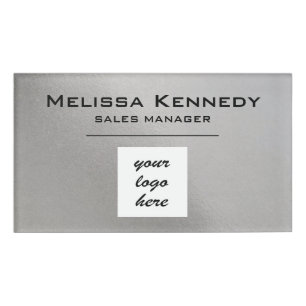 Minimaler Brand aus Silber personalisiert Namenschild