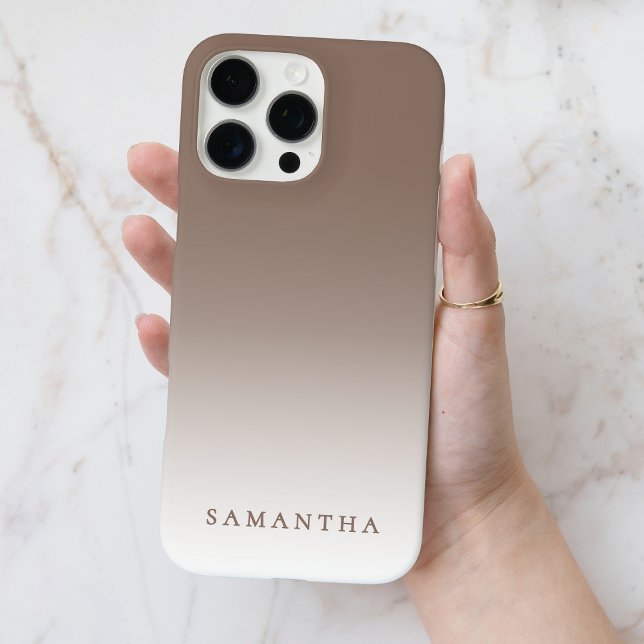 Minimaler brauner Gradient moderner klassischer pe iPhone 16 Pro Max Hülle (Minimal Brown Gradient Modern Classy Personalized Case-Mate iPhone Case)