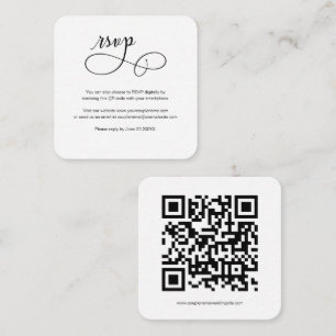 Minimaler Budget Script QR Code Hochzeit RSVP Kart Begleitkarte