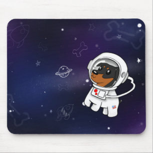 Minimaler Button-Astronaut im Raum Mousepad