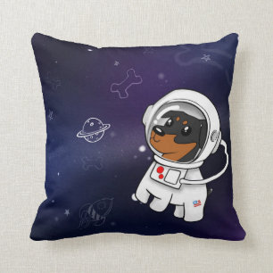 Minimaler Button-Astronaut im Raumthrow-Kissen Kissen