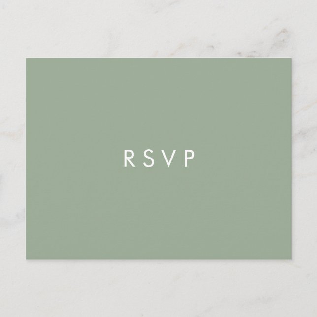Minimaler Chic-Sage | RSVP-EHRENWAHL Einladungspostkarte (Vorderseite)