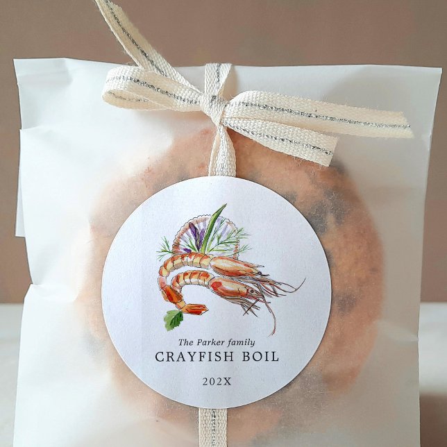 Minimaler Crawfish Boil Runder Aufkleber (Von Creator hochgeladen)