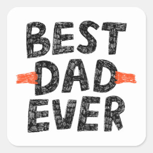 Minimaler Dad-Aufkleber Bester Vater überhaupt Quadratischer Aufkleber