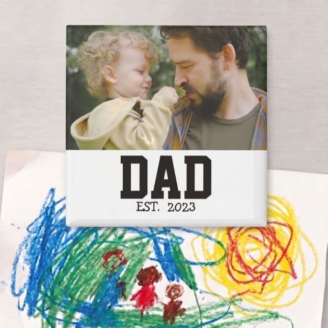 Minimaler Dad Established Vatertag Geschenk Magnet (Von Creator hochgeladen)