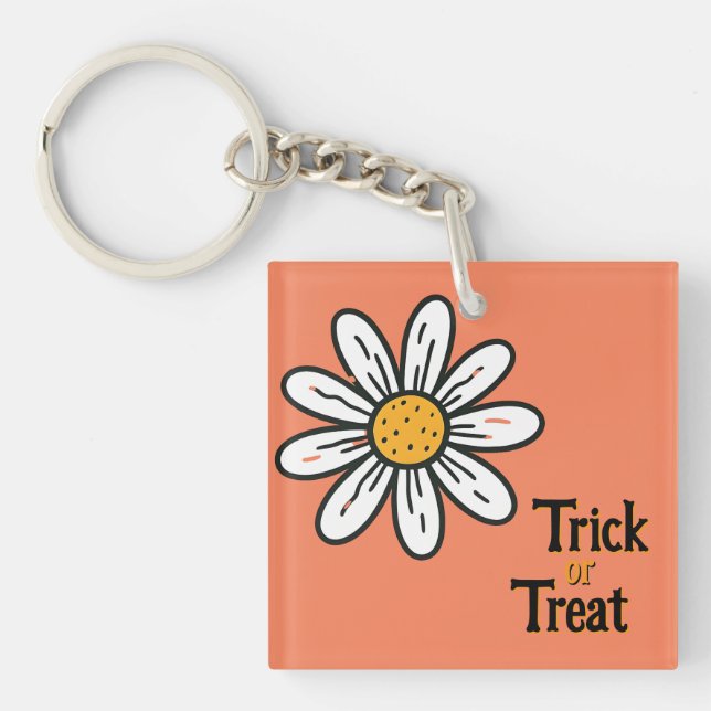 Minimaler Daisy-Schlüsselanhänger - Whimsical Flor Schlüsselanhänger (Vorderseite)