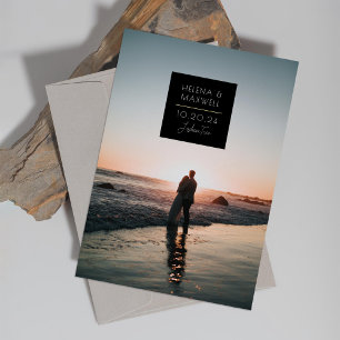 Minimaler Deko Foto Save the Date Gold Folieneinladung