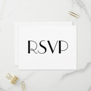 Minimaler Deko White Wedding RSVP Postcard Einladungspostkarte