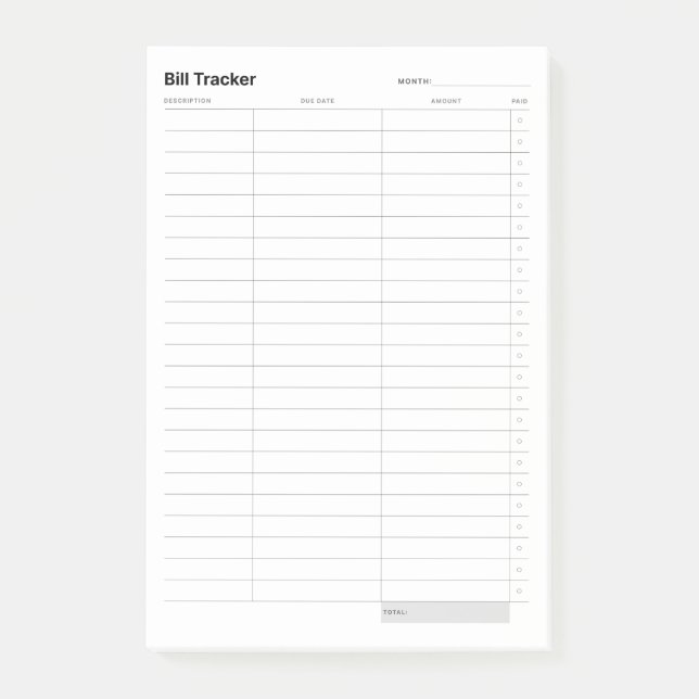 Minimaler einfacher Kostengünstiger Post-it Klebezettel (Vorderseite)