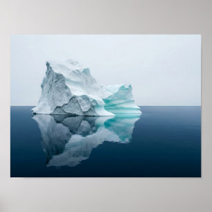 Minimaler Eisberg Ruhiger Ozean Natur Poster