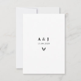 Minimaler Eleganter Botanischer Monogramm-Kranz RSVP Karte