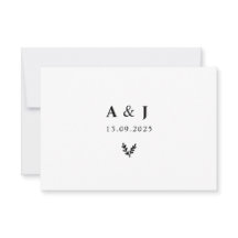 Minimaler Eleganter Botanischer Monogramm-Kranz
