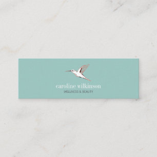 Minimaler Exotic bird illustration elegant mint Mini Visitenkarte