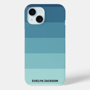 Minimaler Farbblock Cyan Blue Aquamarin Monogram Case-Mate iPhone Hülle