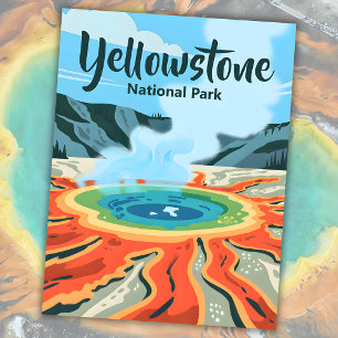 Minimaler, fetter Retro-Yellowstone-Regenbogen-Hei Postkarte